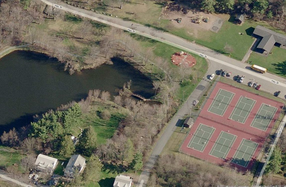 De Hoyos Memorial Park and Pond ariel view
