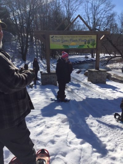 Snowshoeing event with Hal Simon of Fortress Bikes at Town of Thompson Park