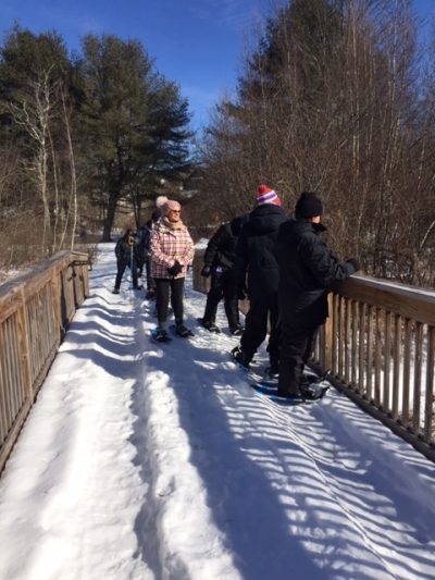 Snowshoeing event with Hal Simon of Fortress Bikes at Town of Thompson Park