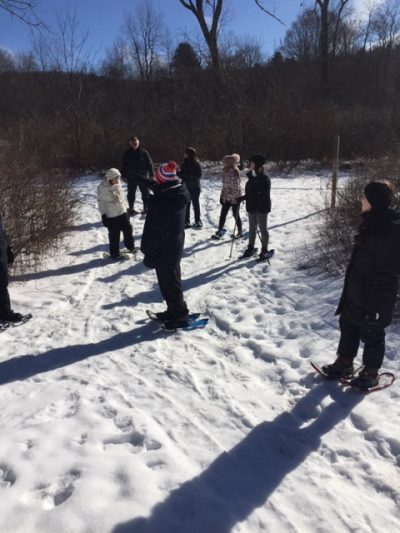 Snowshoeing event with Hal Simon of Fortress Bikes at Town of Thompson Park