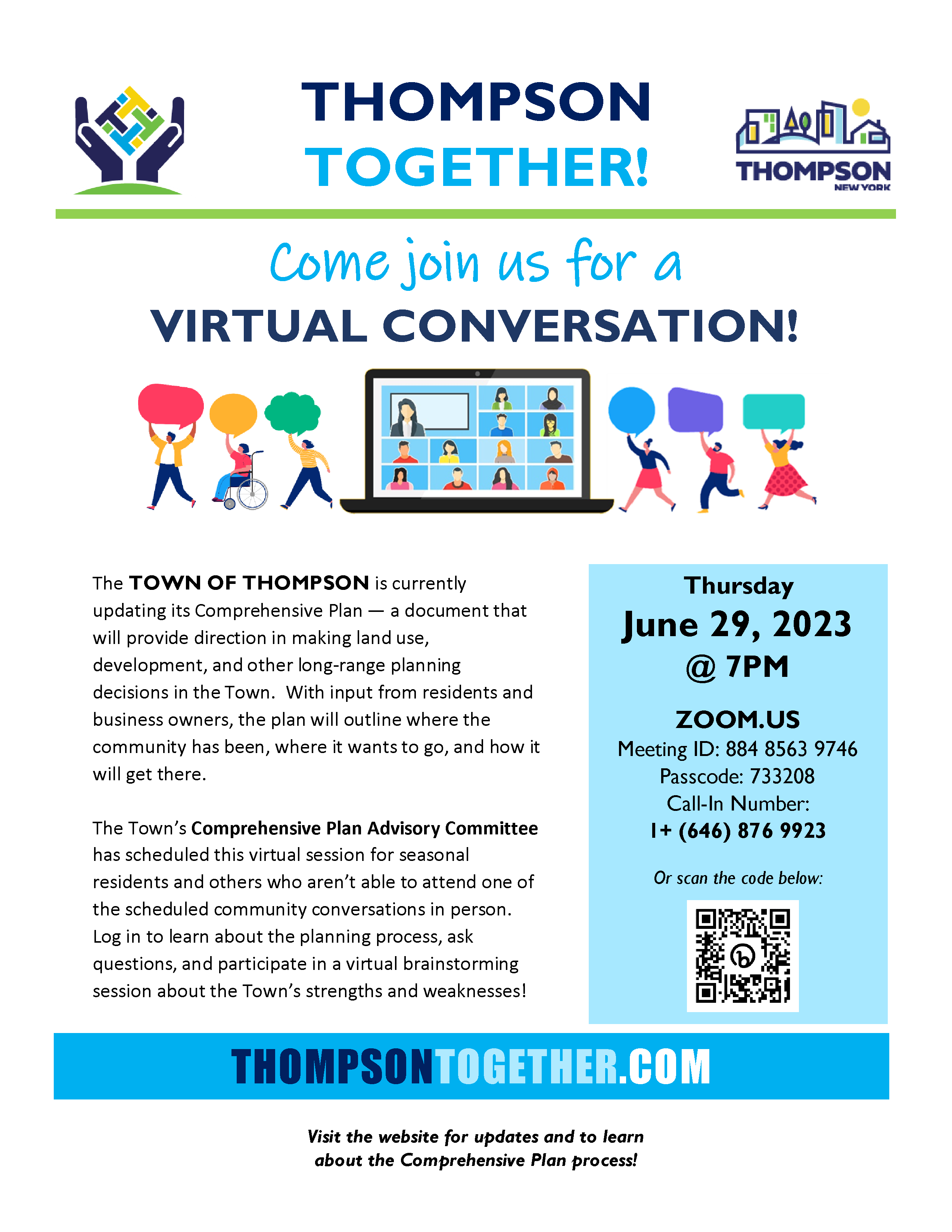 Community Conversation for June 29th to focus on updates to the Town's Comprehensive Plan