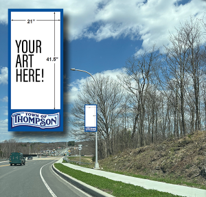 Banner mockup for Town of Thompson Banner Project