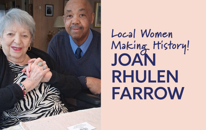 Joan Farrow sits with Al Dumas Historian of Town of Thompson.